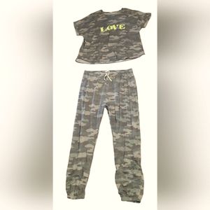 Como Blu Camo 2pc Pajama set Woman's Size 1X